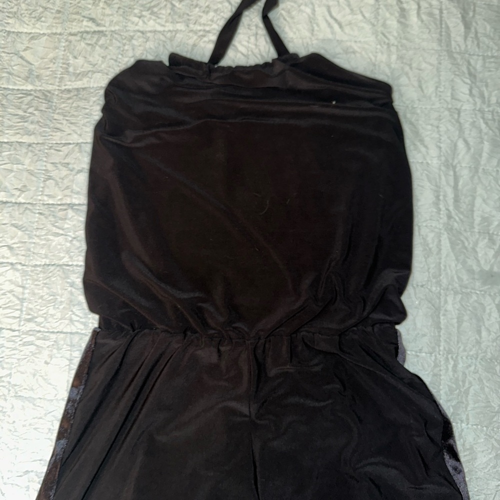 Girls Elegant Black Halter Romper